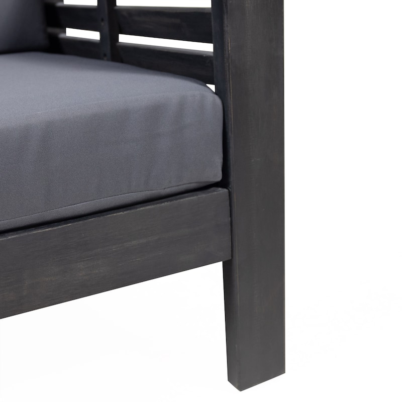 Outdoor Acacia Wood Club Chairs with Thick Cushions