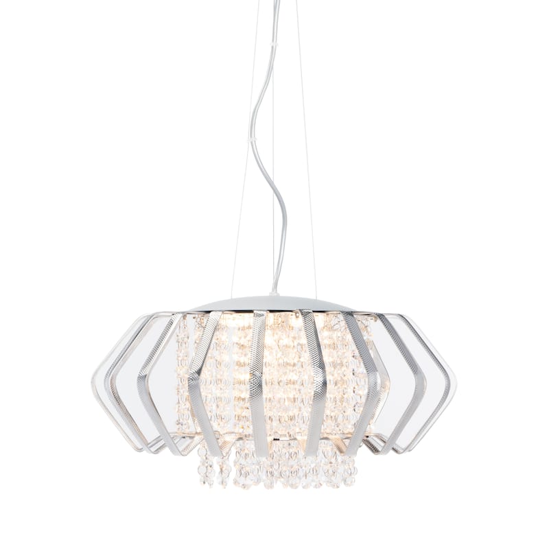 SAFAVIEH Lighting Rejane Pendant - 17.8"x17.8"x9.25-80.5" - Blue Crackle - 18Wx18Dx81H