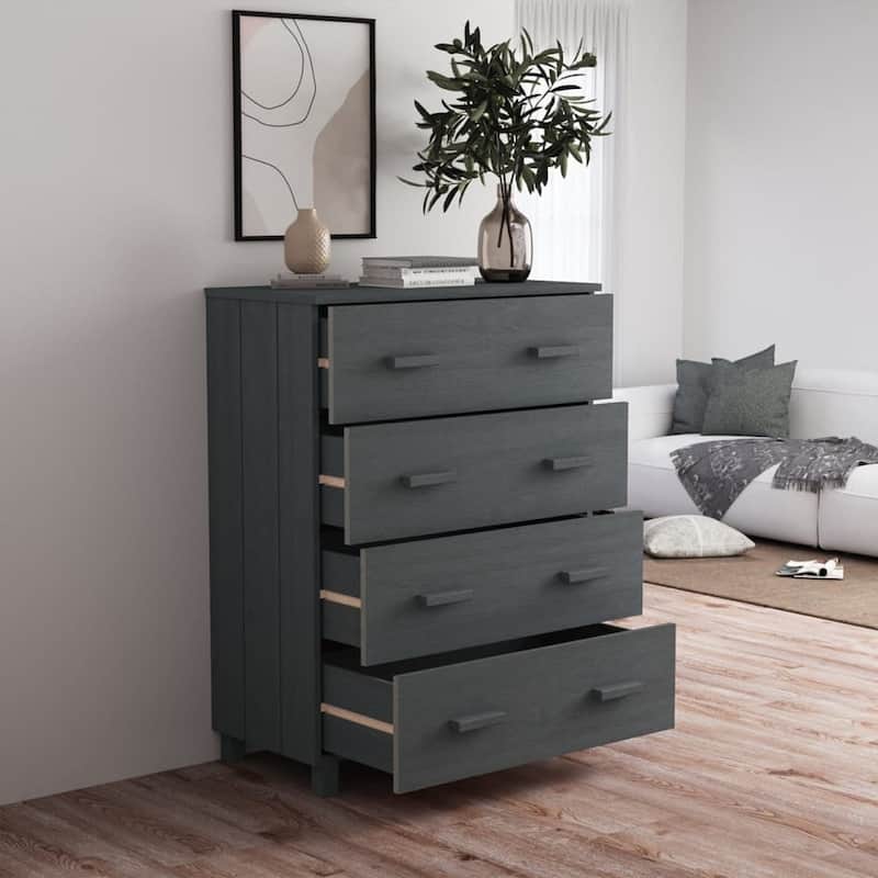 vidaXL Sideboard Buffet Console Cabinet for Kitchen HAMAR Solid Wood Pine - 31.1"x15.7"x40.7"