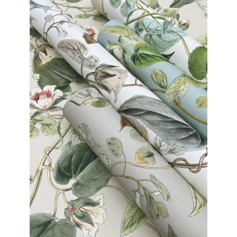 York Wallcoverings Moon Flower White Wallpaper