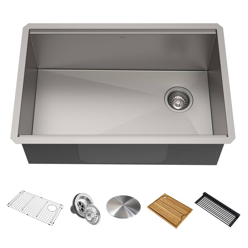 KRAUS Kore Workstation Undermount Stainless Steel Kitchen Sink