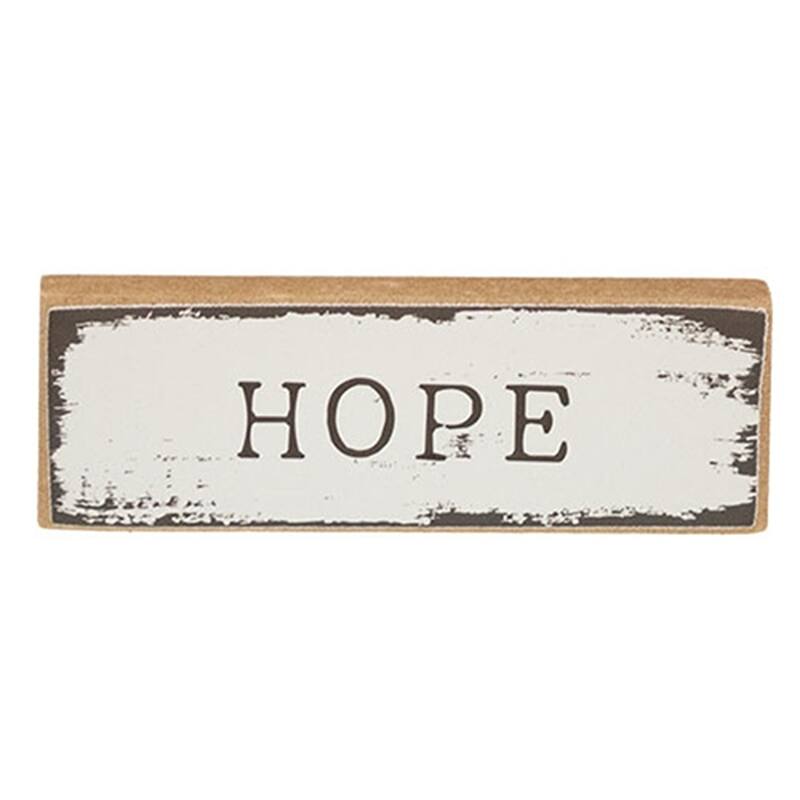 Rustic Holiday Mini Sign Family Cheer Hope Display - 3 Asstd. - 3" x 0.50" x 1"