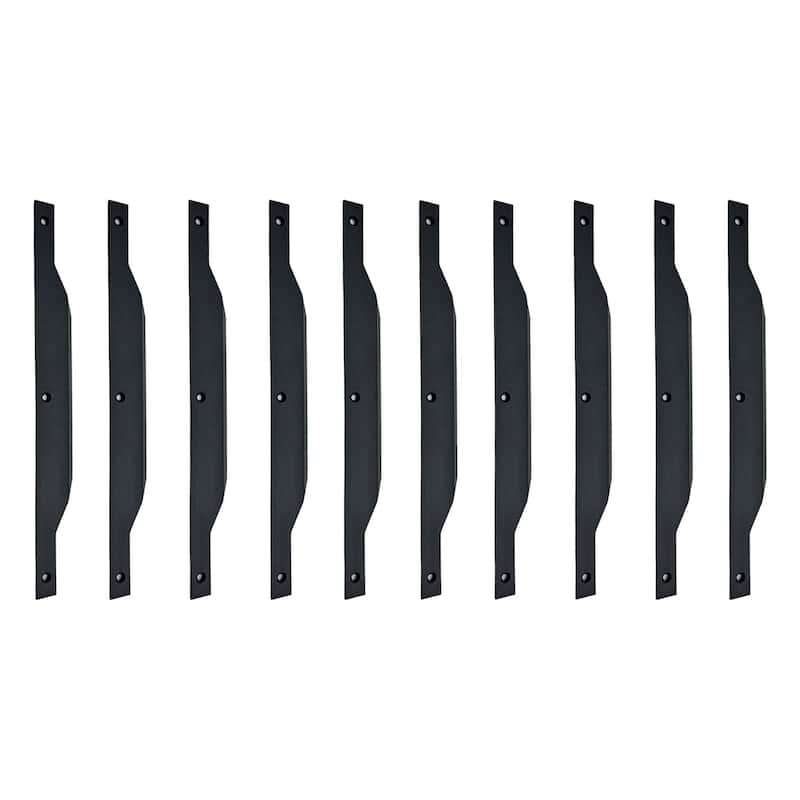 Modern Thin Metal Pull Handles - Set of 10 - Black