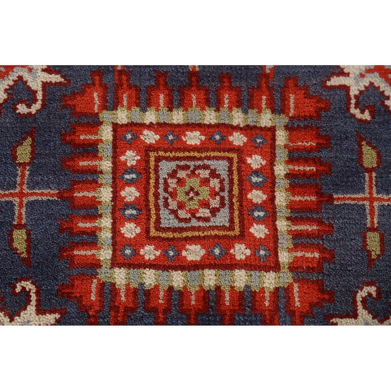 Hand Knotted Oriental 100% Wool Carpet Transitional All-Over Navy Blue & Blues Oushak Area Rug - 9' 11'' X 7' 9''