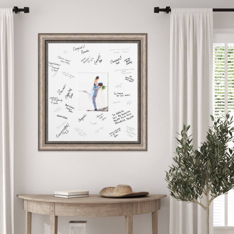 Lyla Signature Mat Picture Frame - Autograph Photo Frame Guest Book Alternative for Weddings, Graduations, or Retirement