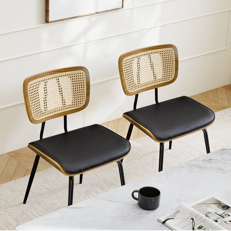 Faux Leather Upholstered Dining Chairs Set of 2/4 - 33.5"H x 19.3"W x 23"D