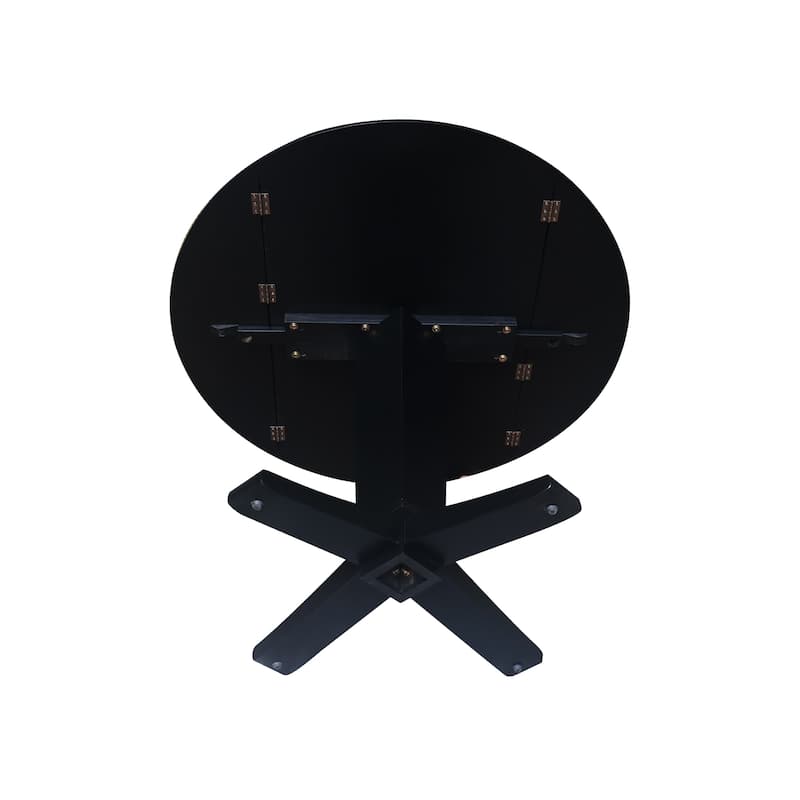 42 in Round Dual Drop Leaf Pedestal Dining Table