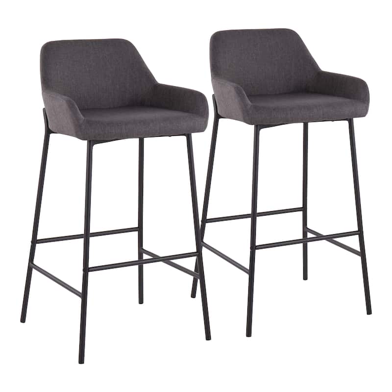 Carbon Loft Galotti Black Fixed-Height Upholstered Bar Stool - Set of 2
