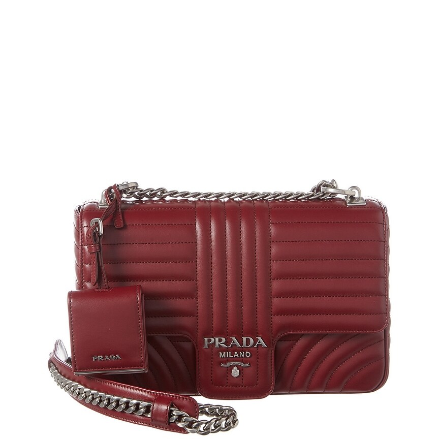 prada diagramme large leather shoulder bag