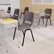 preview thumbnail 4 of 21, Ergonomic Shell Stack Chair with 16'' Seat Height Gray Plastic/Black Frame
