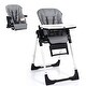 preview thumbnail 1 of 12, 4 in 1 High Chair-Booster Seat, Convertible Highchair w/Adjustable Height and Recline,Removable Tray, Cushion, for Baby Grey