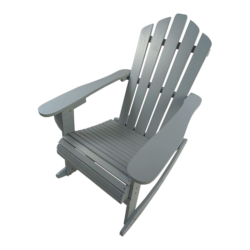 Reclining Wooden Outdoor Rocking Adirondack chair - Grey