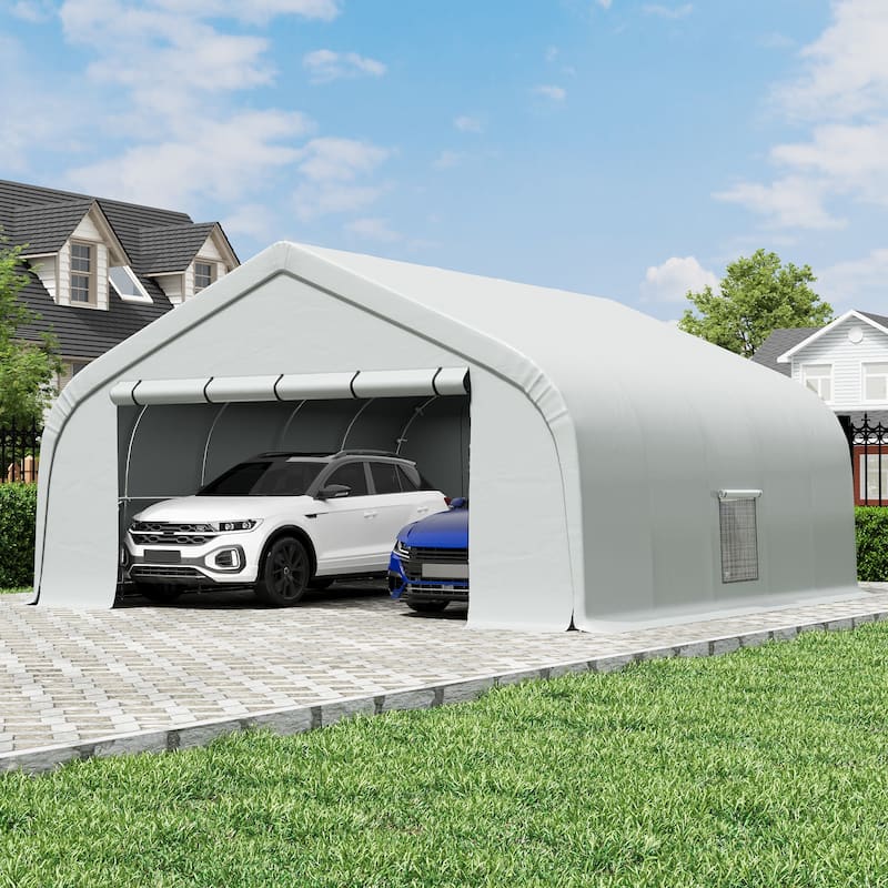 EROMMY 20x20ft Heavy Duty Outdoor Carport, Portable Waterproof Car Canopy Tent with Sidewalls