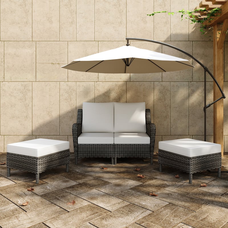 4-piece Outdoor Rattan Sectional Sofa Set With Cushion