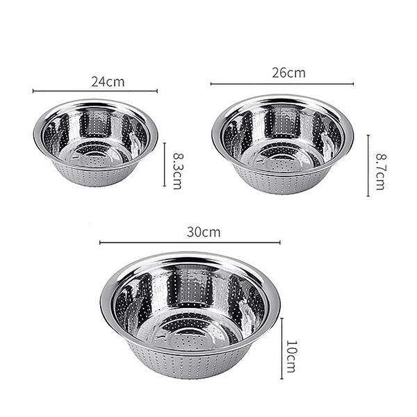 Stainless Steel Holes Washing Rice Sieve Strainer Fruits Vegetable