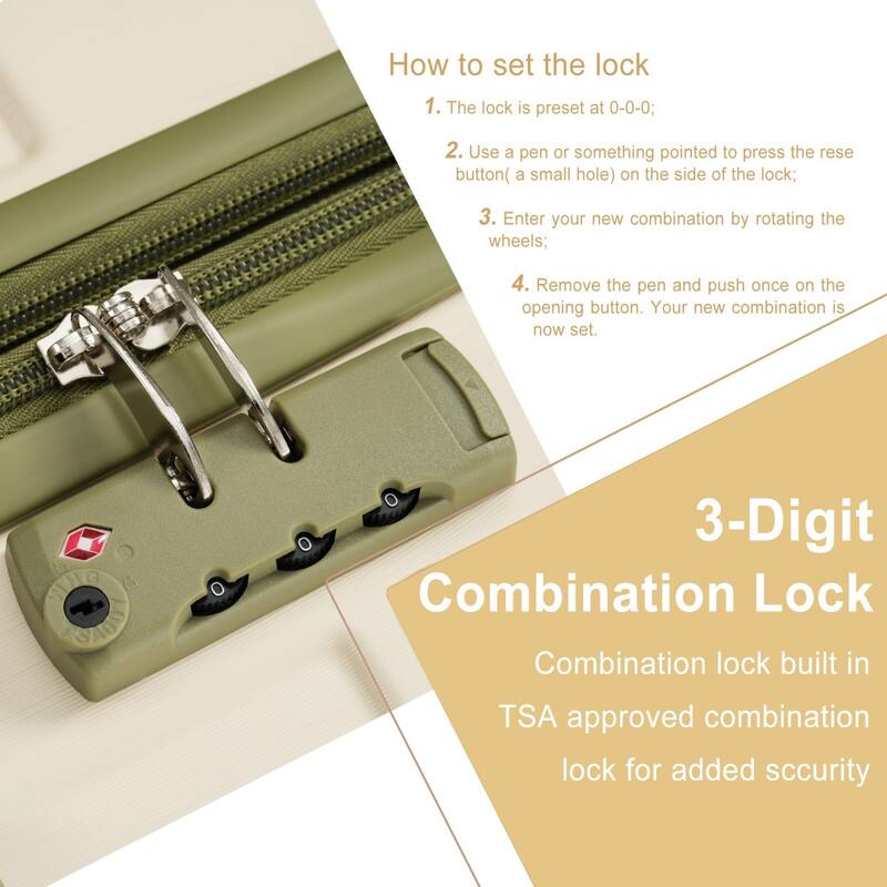 Luggage Sets 3 Piece, Expandable Hard shell ABS Suitcases with Double Spinner and TSA Lock, Suitable for Both Men and Women