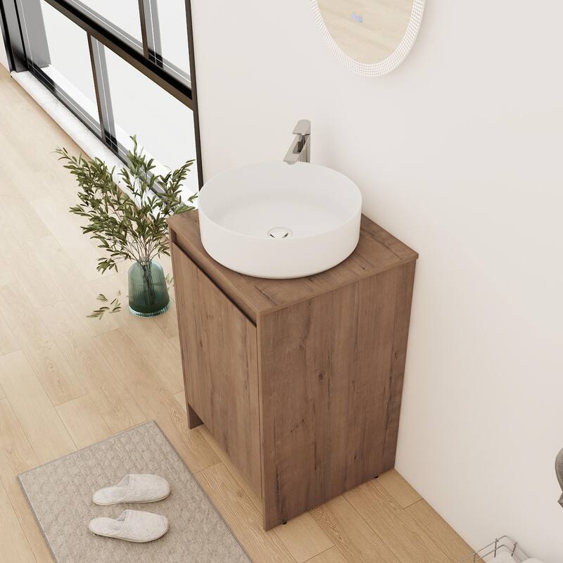 Bathroom Vanity With Sink In 20 Inch, Freestanding Bathroom Vanity With Soft Close Door and Adjustable Shelf