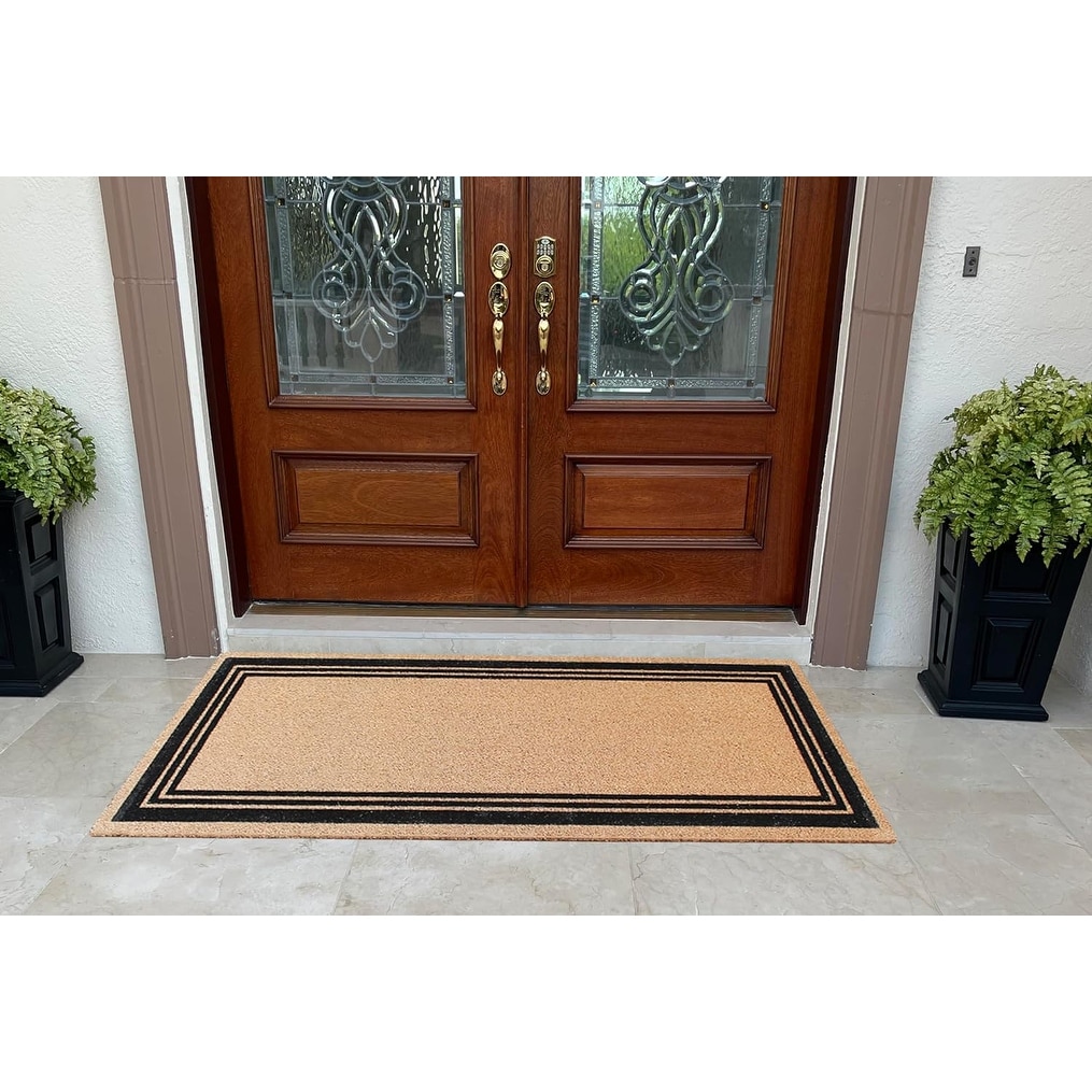 A1hc Rubber & Coir Monogrammed Door Mat for Front Door, 24x39, Anti-Shed Treated Durable Doormat for Outdoor Entrance, Heavy Duty, Thin Profile Easy