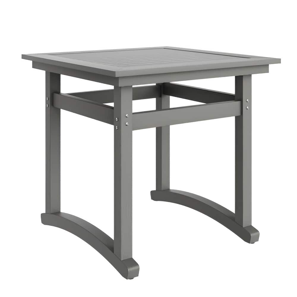 Light Grey HIPS 5-Piece Patio Dining Set with Square Table and Armchairs - 31.5“L x 31.5” W x 30” H
