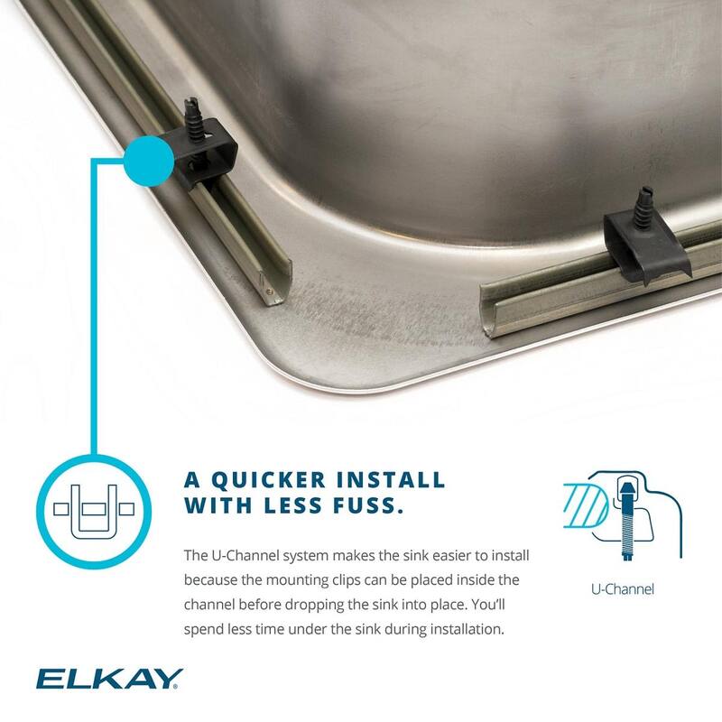 Elkay Lustertone Classic Stainless Steel 13" x 16" x 6-1/2", Single Bowl Drop-in ADA Sink