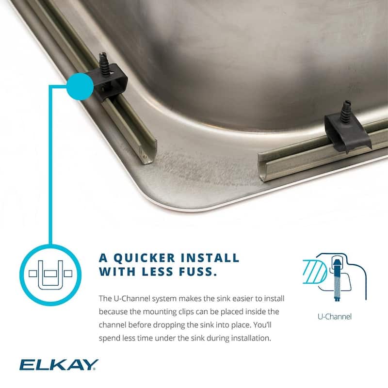 Elkay Lustertone Classic Stainless Steel 25" x 22" x 7-5/8", Single Bowl Drop-in Classroom Sink