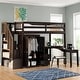 preview thumbnail 41 of 58, Space-Saving Multifunctional Wood Loft Bed for Kids, Twin Size Espresso