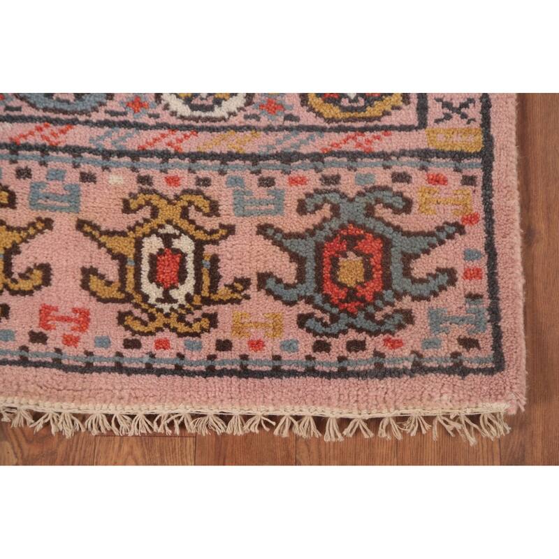 Geometric Khotan Oriental Runner Rug Wool Carpet - 2'6"x 9'9"