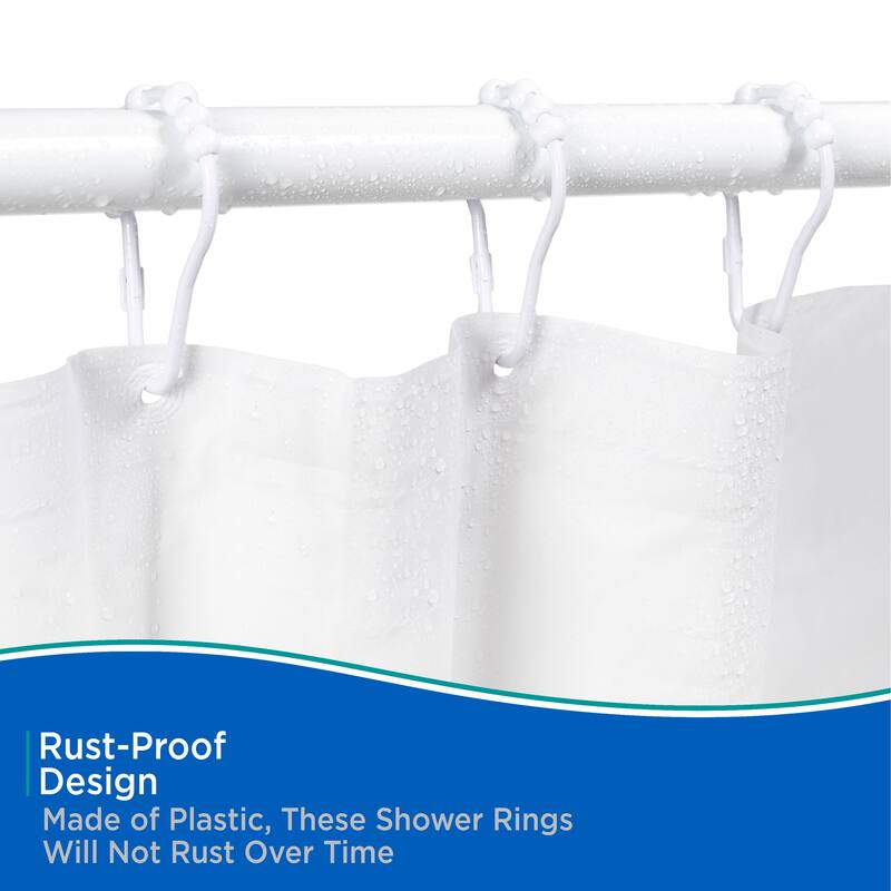Kenney Beaded Roller Shower Curtain Rings, Set of 12