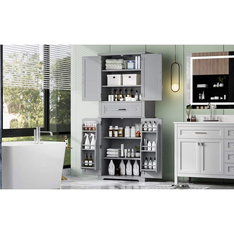 Roomfitters Bathroom Storage Cabinet with Multi-functional Storage, Drawer with Slide Rails and Adjustable Shelf