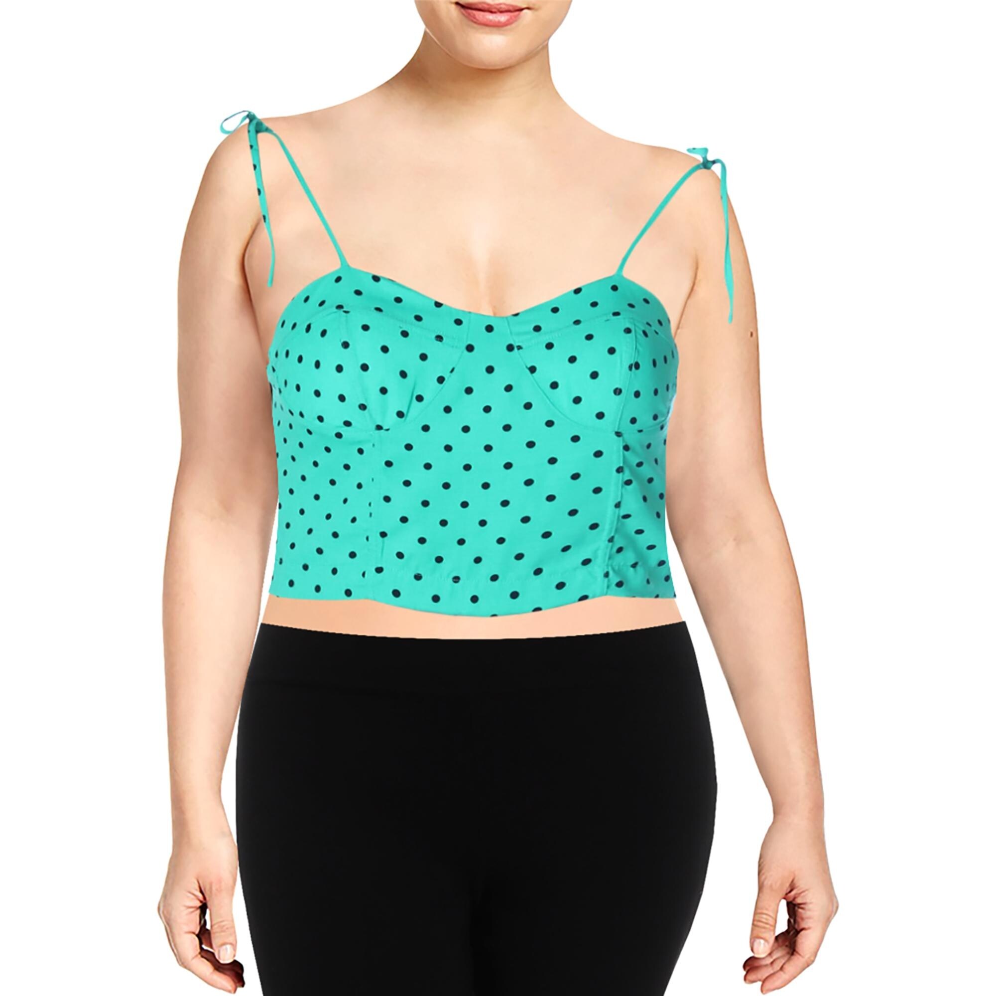 green polka dot crop top