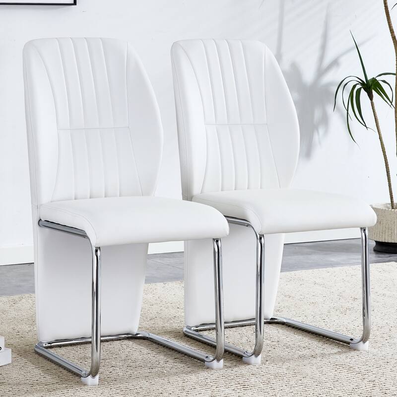 Set Of 4 Dining Chairs High Backrest