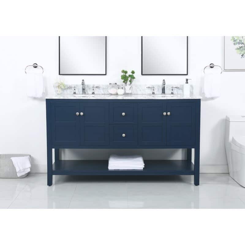 Modern 60" Double Bathroom Vanity Sink - 60"x21.5"x35"