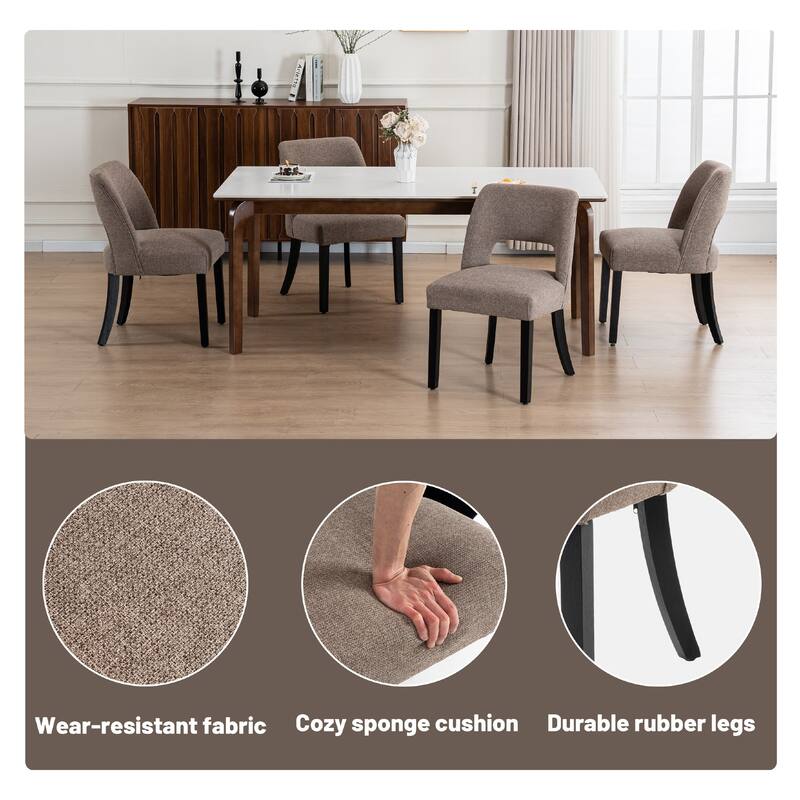 Set of 2/4/6 Modern Fabric Upholstered Dining Room Chair Kitchen Chairs with Wood legs