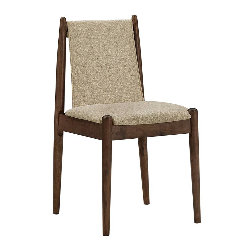 Rondo Walnut Finish Cocoa Fabric Dining Chair (Set of 2) by iNSPIRE Q Modern