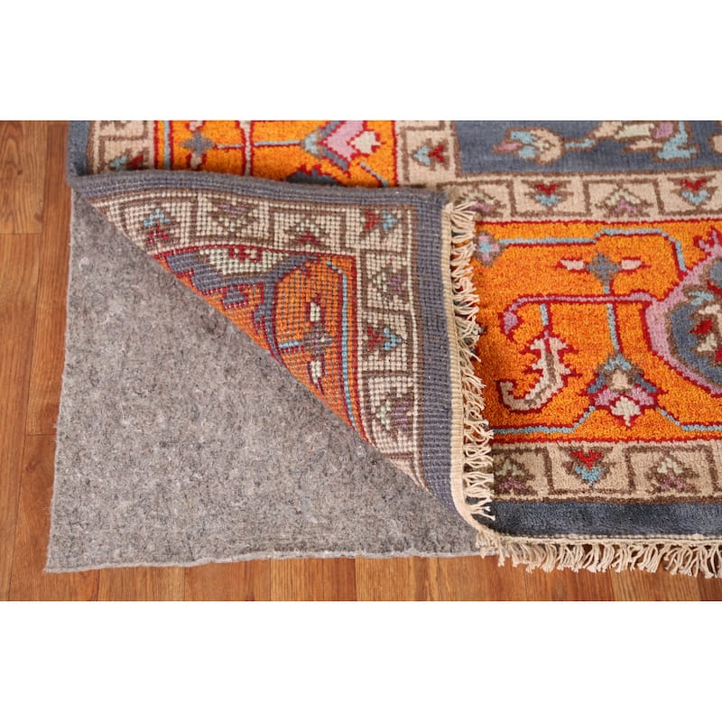 Blue Traditional Heriz Serapi Indian Area Rug Hand-Knotted Wool Carpet - 8'11" x 11'9"