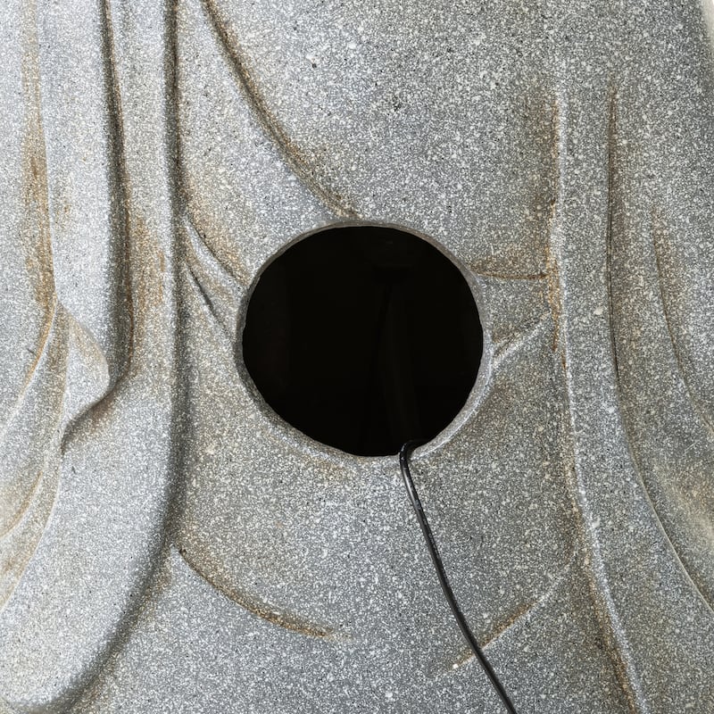 Glitzhome Polyresin Meditating Buddha Frog/Elephant Statue Outdoor Water Fountain with LED Lights