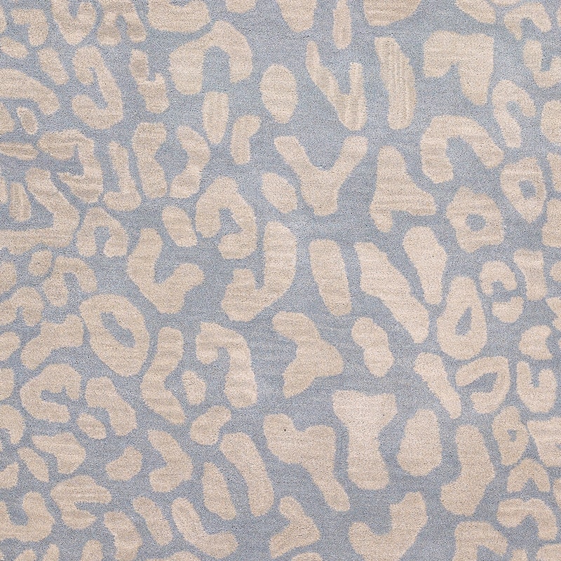 Hand-tufted Jungle Animal Print Round Wool Area Rug