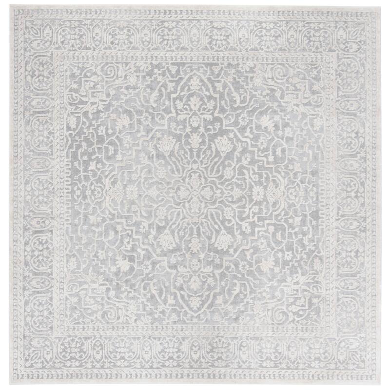 SAFAVIEH Reflection Elzada Oriental Rug - 10' Square - Light Grey/Cream