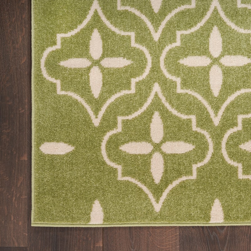Nourison Essentials Indoor/Outdoor Moroccan Area Rug - 4' x 6' - Green/Ivory