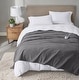 preview thumbnail 1 of 3, Serta Travis Heated Tri-Rib Microfleece Blanket Full - Charcoal