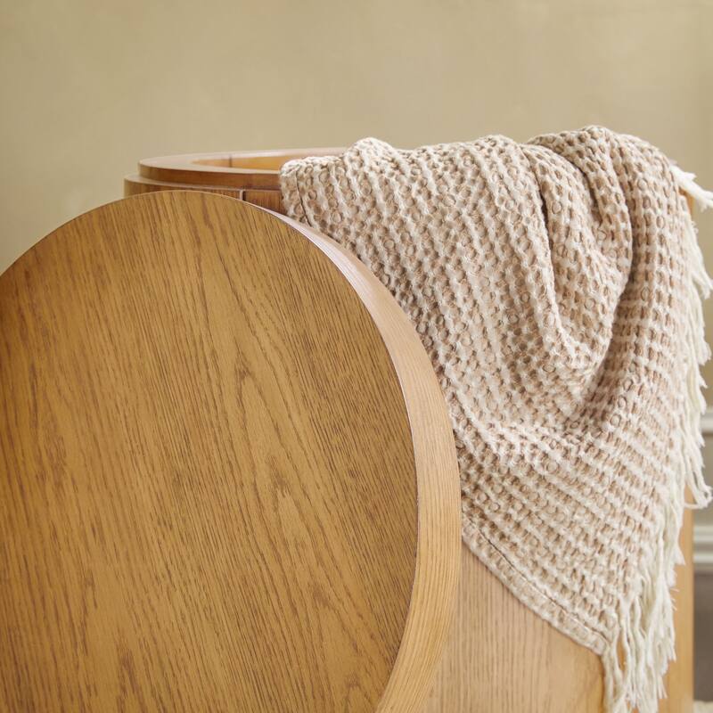 Walker Edison Modern Easy Assembly Oak Veneer Side Table with Storage