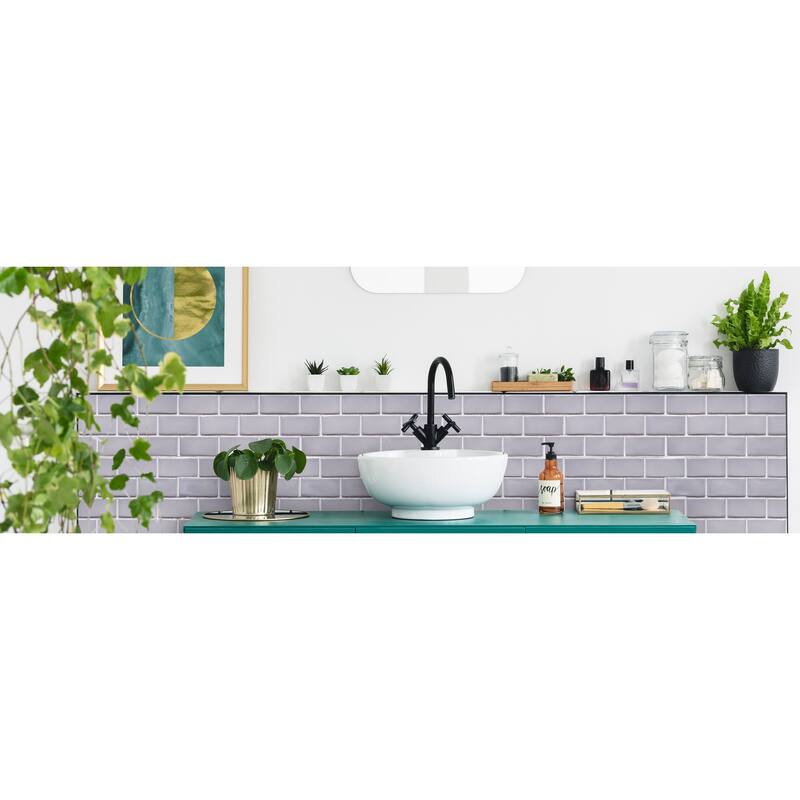 The Tile Life Metro 12x11 Light Grey Brick Porcelain Backsplash Wall Tile