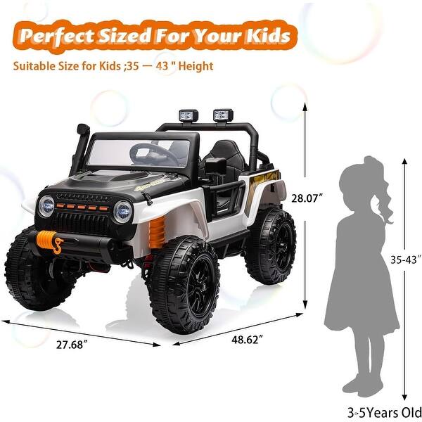 dimension image slide 0 of 4, 24V Kids 2 Seater Ride On Truck Car Electric Vehicles Remote Control