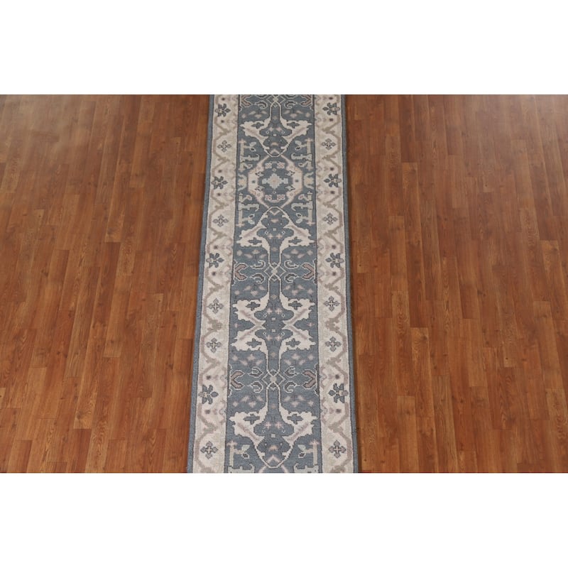 Oushak Indian Runner Rug Handmade Wool Carpet - 2'6"x 9'10"