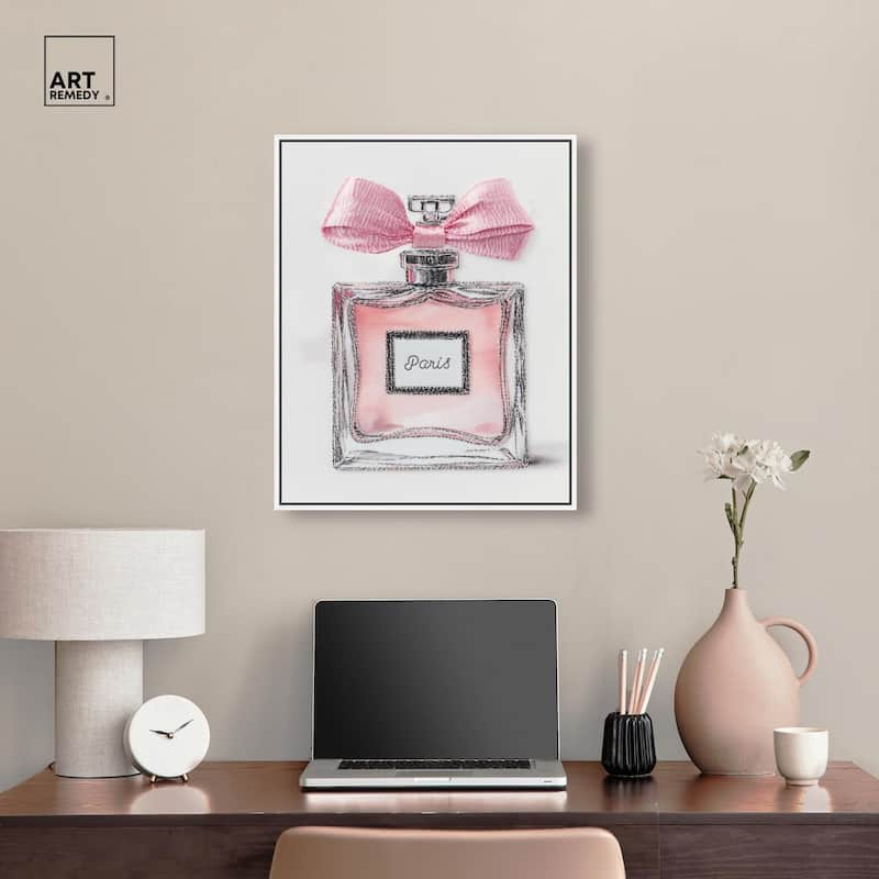 Simple Perfume Bow Canvas by Art Remedy