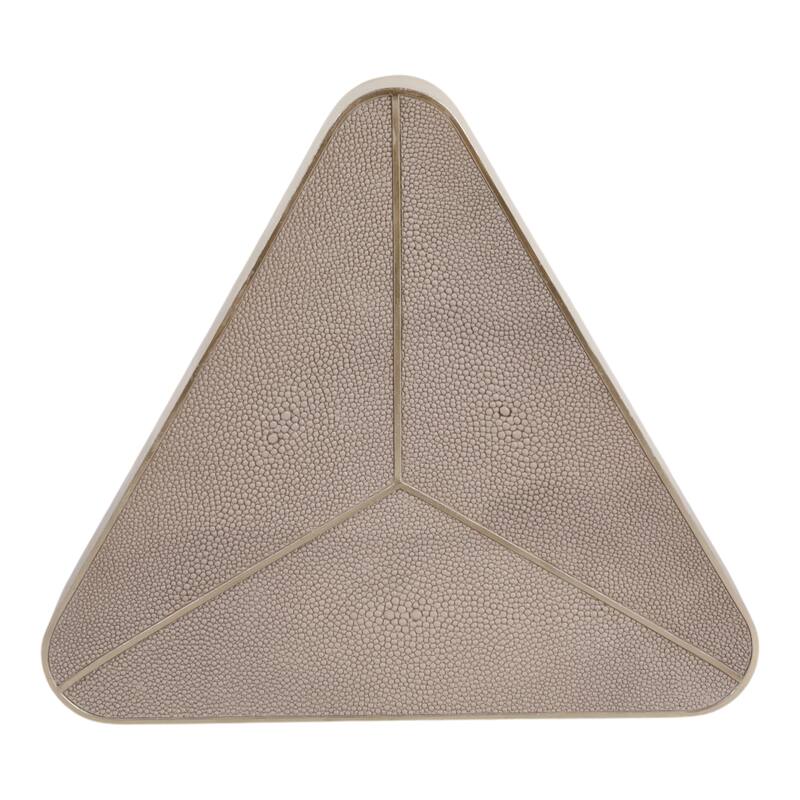 Resin Decorative Bowl Textured Triangular Geometric Accent - 13" Beige - 13.5" x 2" x 12"
