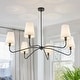 preview thumbnail 27 of 54, Starsky 6-Light Modern Classic Chandelier with White Linen Shades