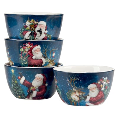 Certified International Santa's Secret 5.25" Ice Cream/Dessert Bowls, Set of 4 - 5.25" Diameter x 3"