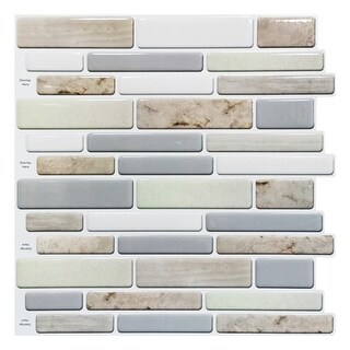 Art3d 12 12 Vinyl Peel And Stick Backsplash Tile Walnut Ice Cream Overstock 31604783