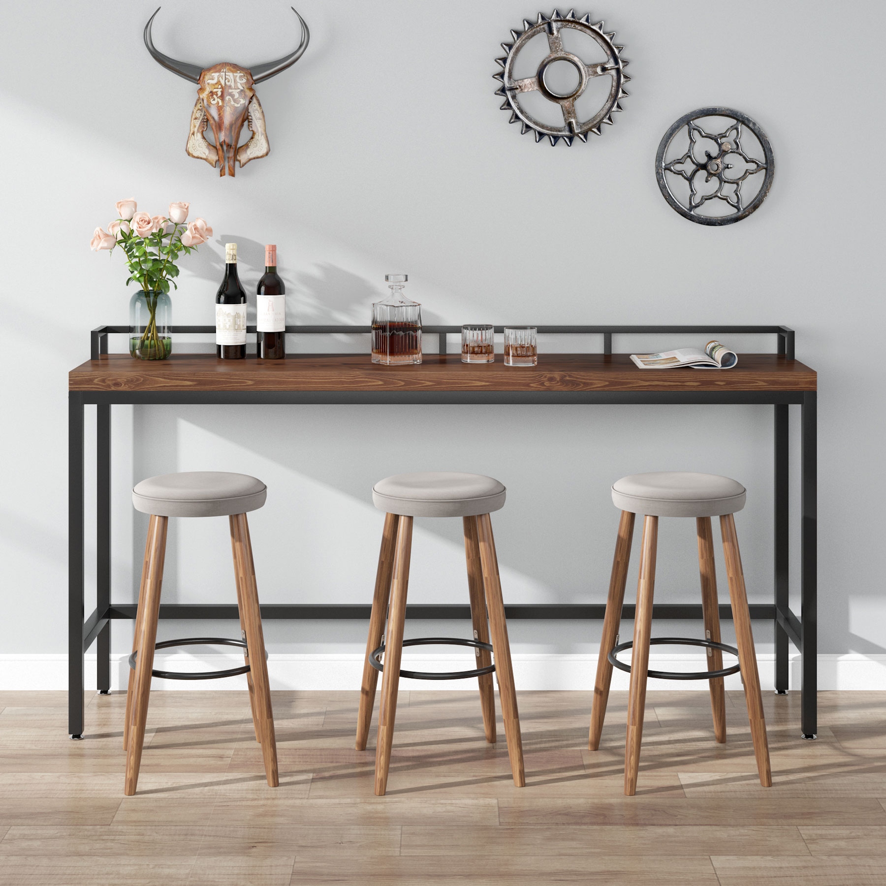 Tribesigns 71 Inch Extra long sofa table Solid Wood Narrow
